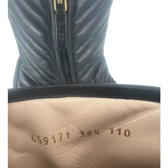 Gucci 95mm Matelasse' Leather Platform Boots in Black - Picture 14 of 16